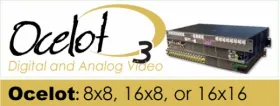 Ocelot-3 8x8, 16x8 or 16x16 matrix switcher routes
