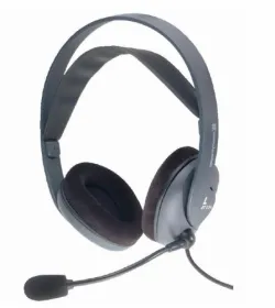 Closed two-ear headset with microphone